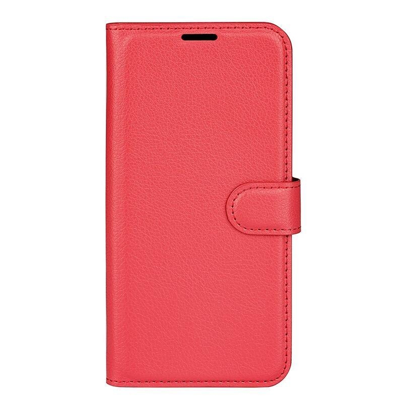 Litchi PU bőr pénztárca tok Samsung Galaxy A53 5G-hez - piros
