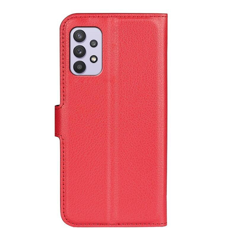 Litchi PU bőr pénztárca tok Samsung Galaxy A53 5G-hez - piros