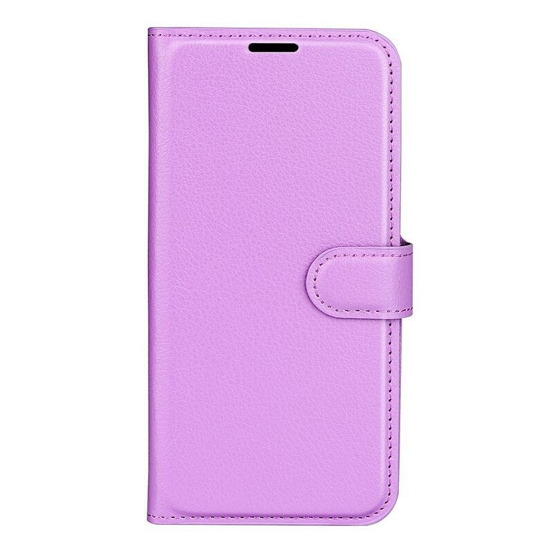 Litchi PU bőr pénztárca tok Samsung Galaxy A53 5G-hez - lila