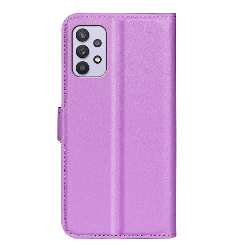 Litchi PU bőr pénztárca tok Samsung Galaxy A53 5G-hez - lila