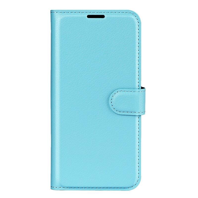 Litchi PU bőr pénztárca tok Samsung Galaxy A53 5G-hez - kék