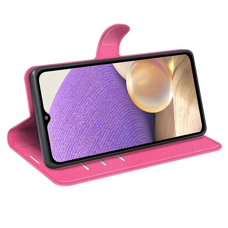 Litchi PU bőr pénztárca tok Samsung Galaxy A53 5G - rózsaszínű