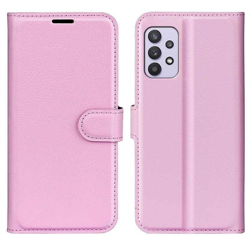 Litchi PU bőr pénztárca tok Samsung Galaxy A53 5G-hez - rózsaszín