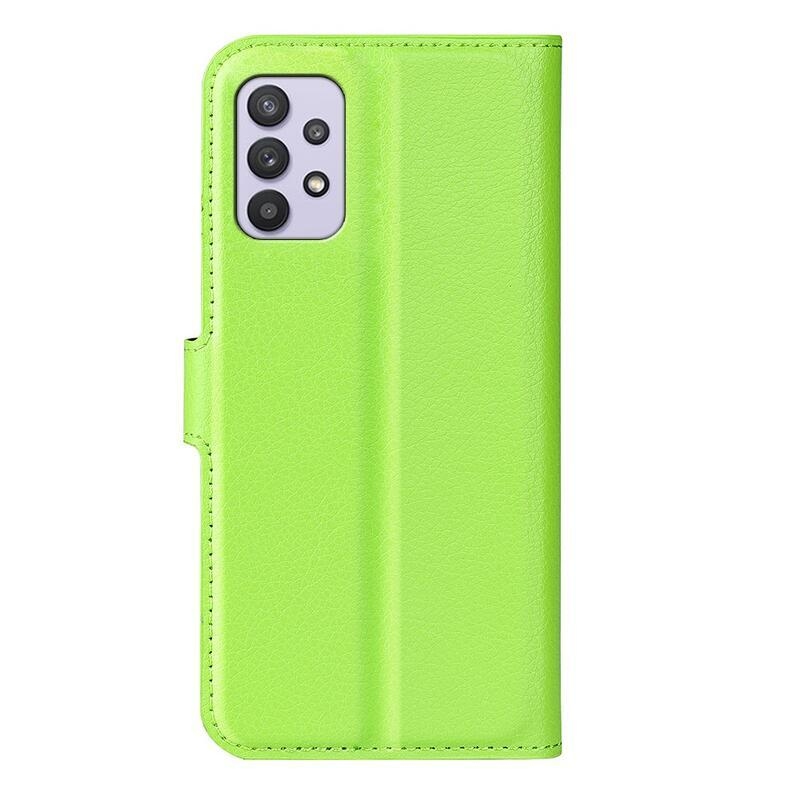 Litchi PU bőr pénztárca tok Samsung Galaxy A53 5G-hez - zöld