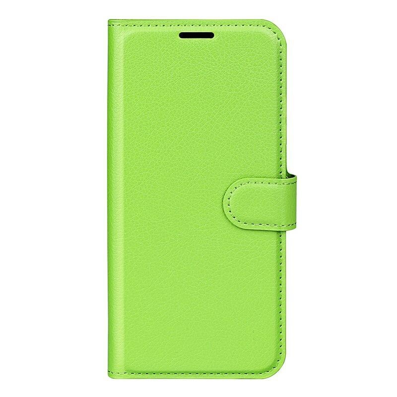 Litchi PU bőr pénztárca tok Samsung Galaxy A53 5G-hez - zöld