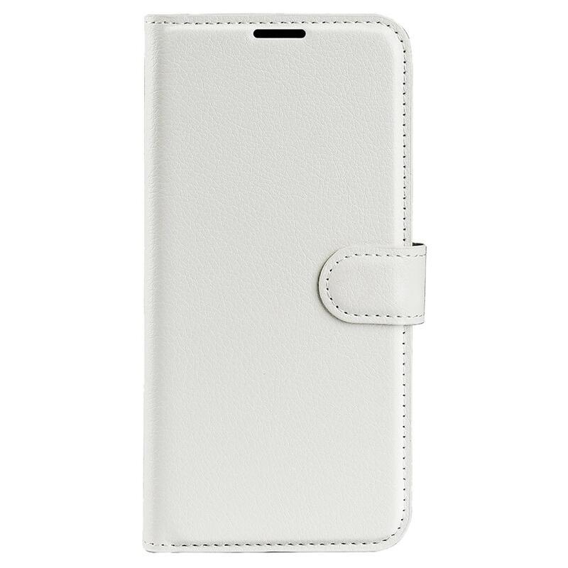 Litchi PU bőr pénztárca tok Samsung Galaxy M13 4G - fehér