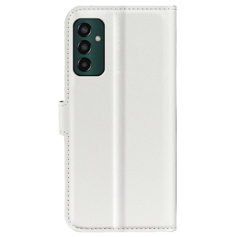 Litchi PU bőr pénztárca tok Samsung Galaxy M13 4G - fehér