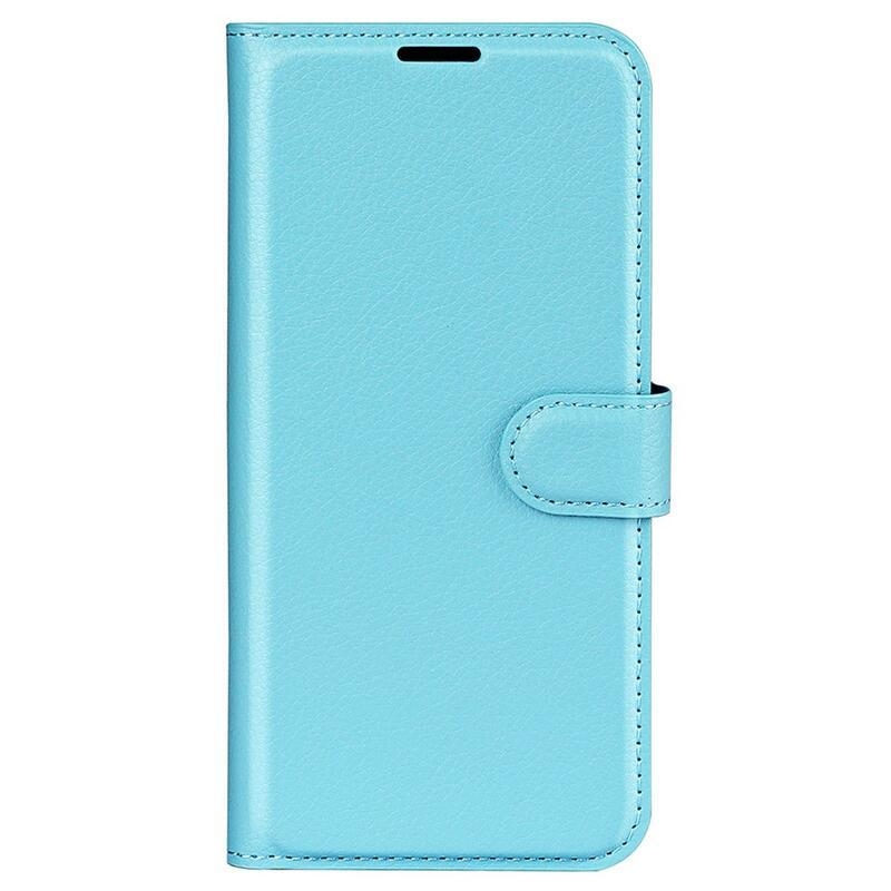 Litchi PU bőr pénztárca tok Samsung Galaxy M13 4G-hez - kék