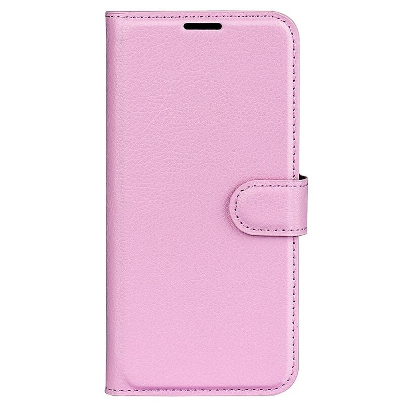 Litchi PU bőr pénztárca tok Samsung Galaxy M13 4G-hez - rózsaszín