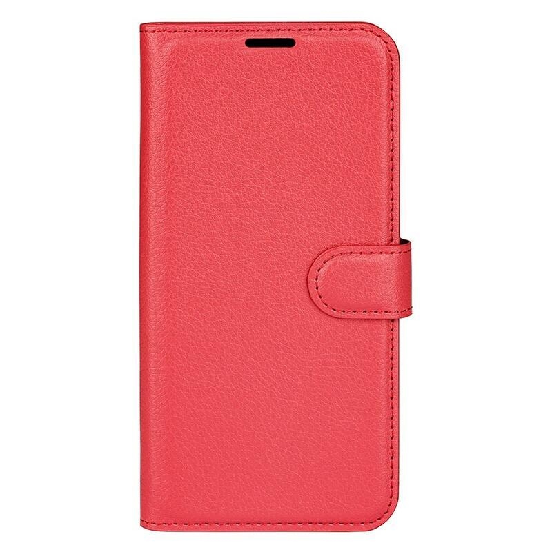 Litchi PU bőr pénztárca tok Samsung Galaxy M53 5G-hez - piros