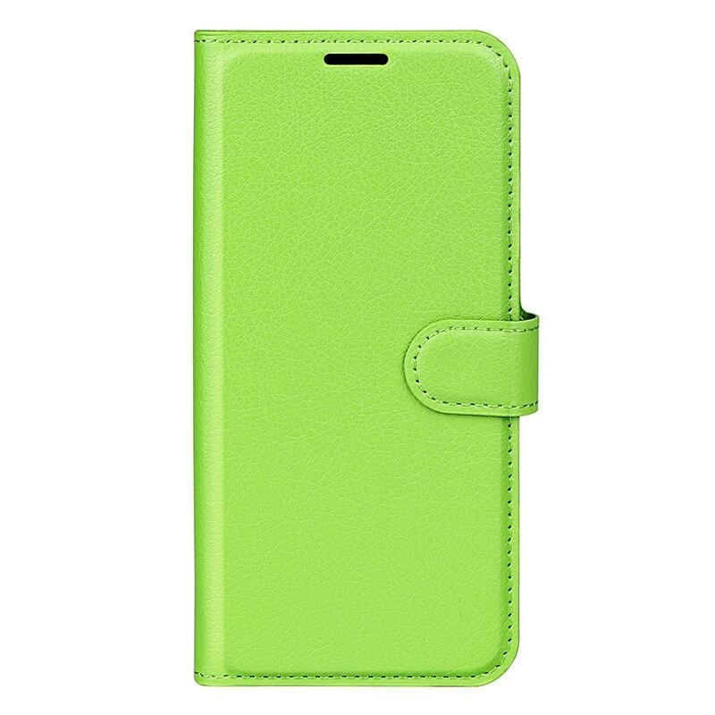 Litchi PU bőr pénztárca tok Samsung Galaxy M53 5G-hez - zöld