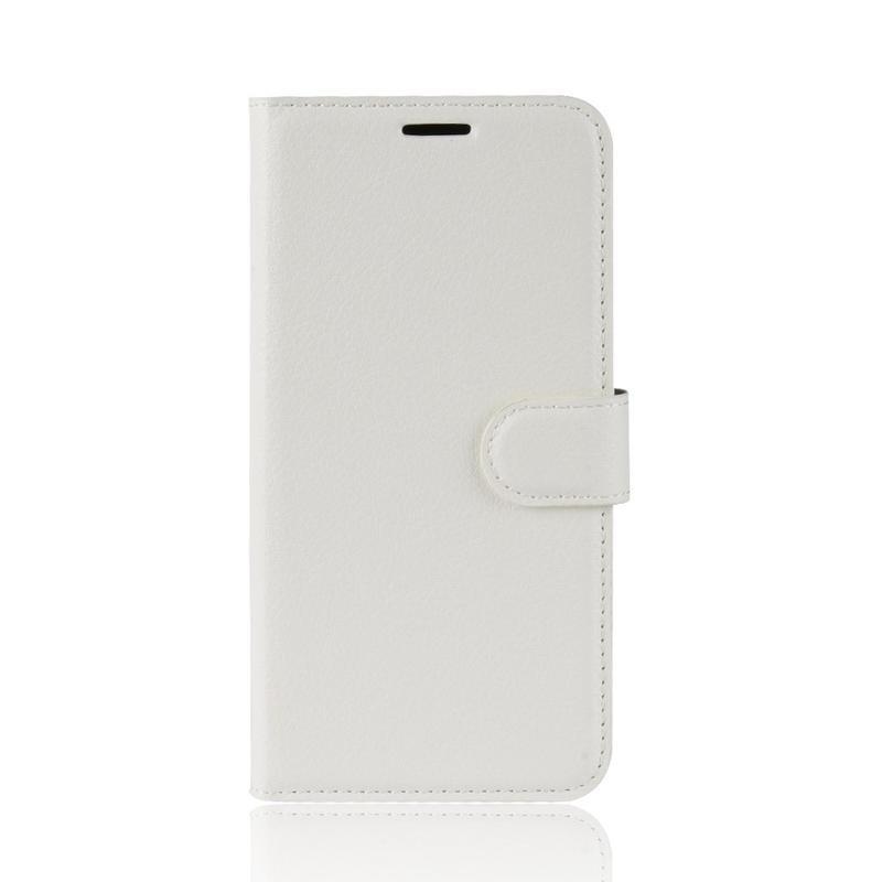 Litchi PU bőr pénztárca tok Samsung Galaxy S20-hoz - fehér