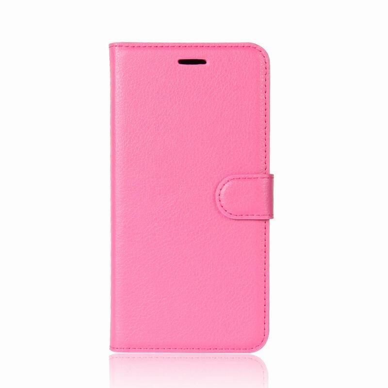 Litchi PU bőr pénztárca tok Sony Xperia XZ1 Compact - rózsaszínű