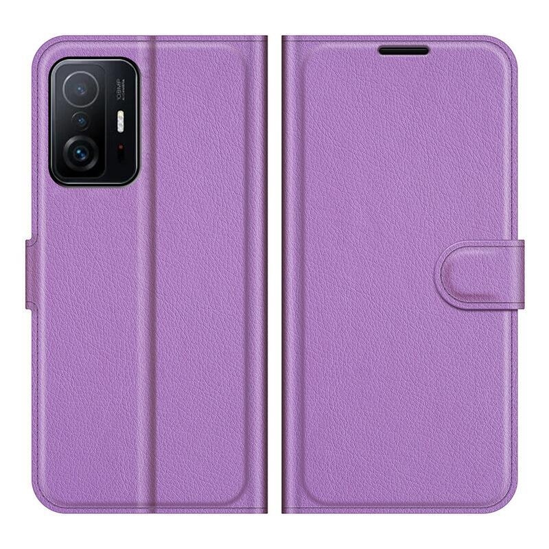 Litchi PU bőr pénztárca tok Xiaomi 11T/11T Pro - lila