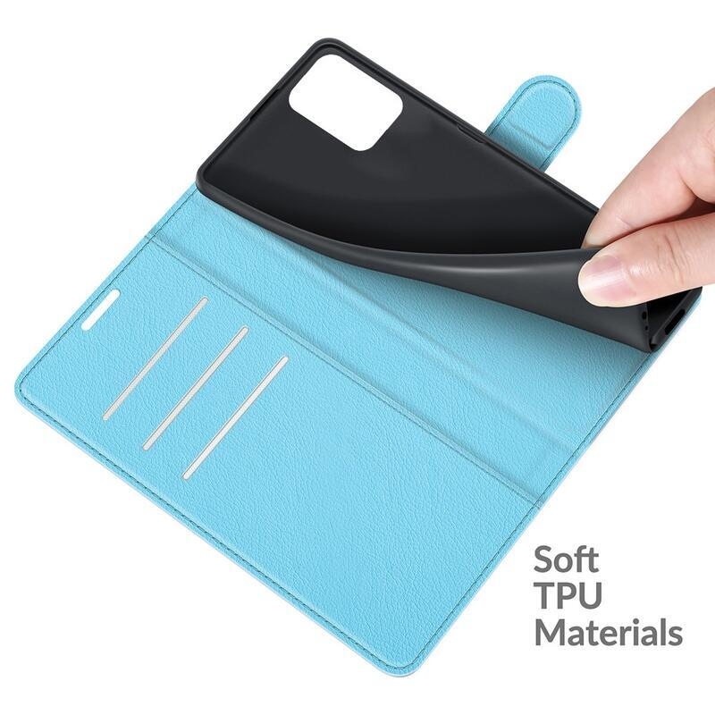 Litchi PU bőr pénztárca tok Xiaomi 11T/11T Pro - kék
