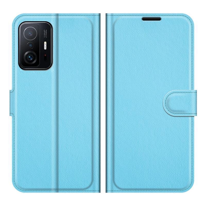 Litchi PU bőr pénztárca tok Xiaomi 11T/11T Pro - kék