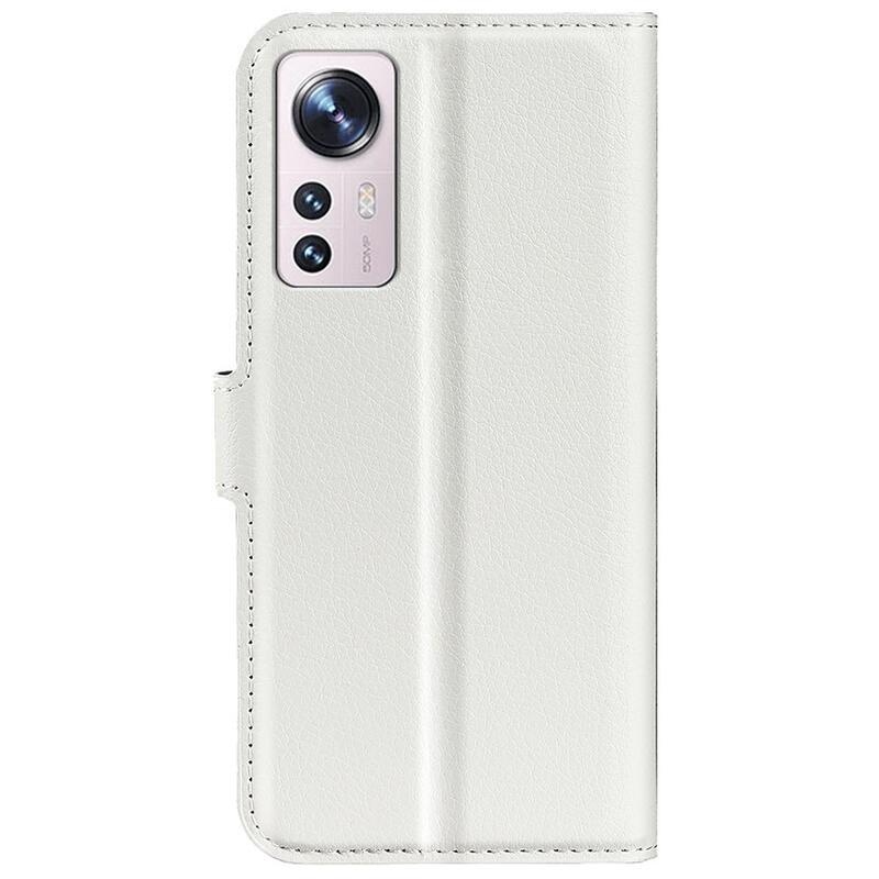Litchi PU bőr pénztárca tok Xiaomi 12 Lite-hoz - fehér