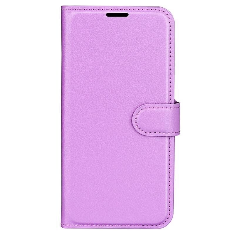 Litchi PU bőr pénztárca tok Xiaomi 12 Lite-hoz - lila