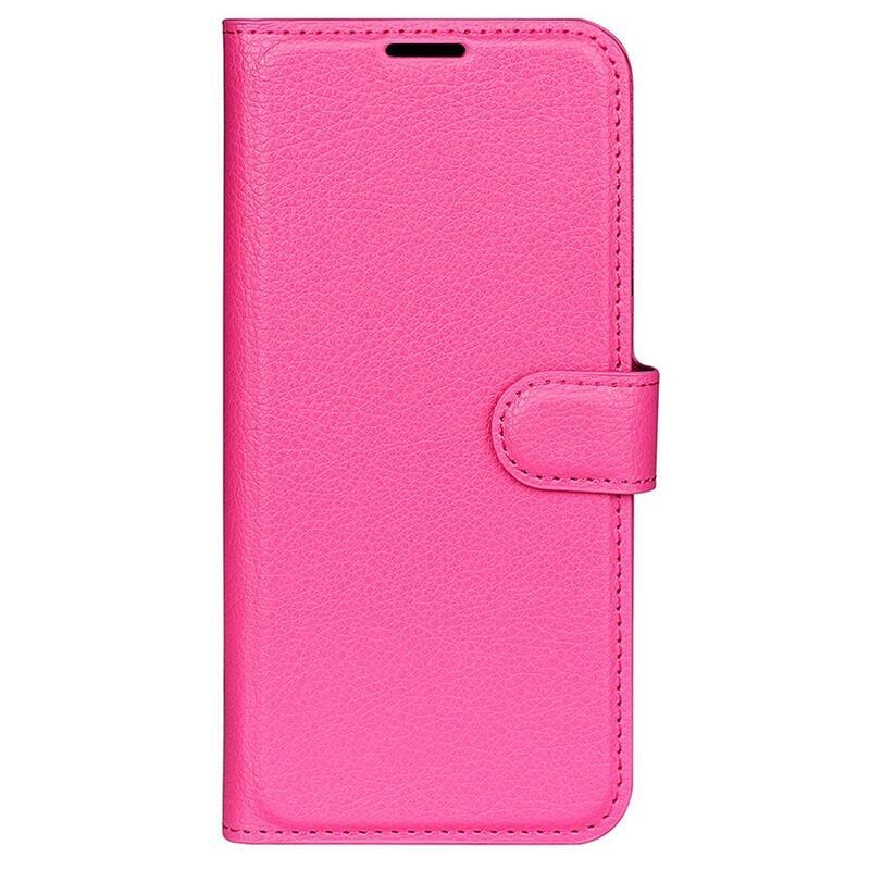 Litchi PU bőr pénztárca tok Xiaomi 12 Lite - rózsaszínű