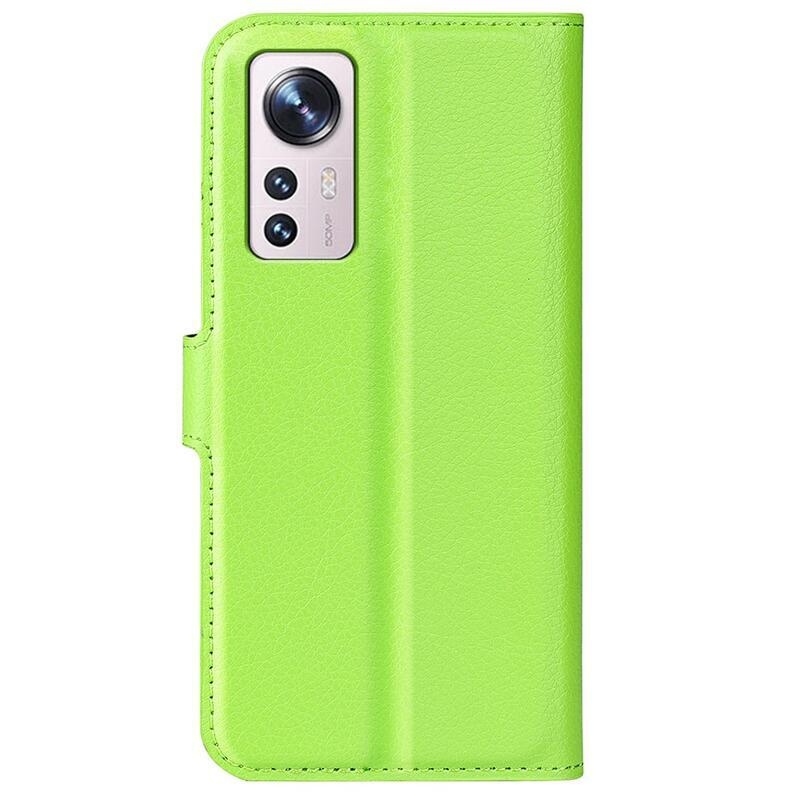 Litchi PU bőr pénztárca tok Xiaomi 12 Lite-hoz - zöld