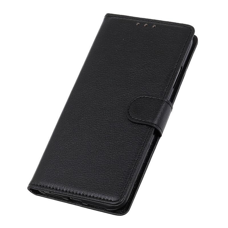 Litchi PU bőr pénztárca tok a Xiaomi 12T/12T Pro-hoz - fekete