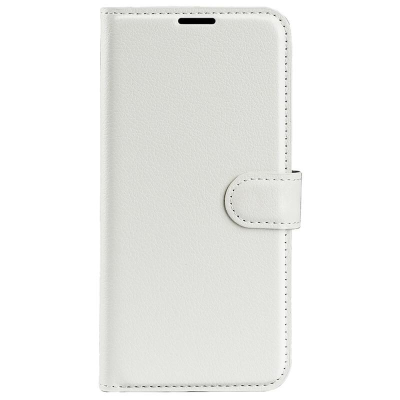Litchi PU bőr pénztárca tok a Xiaomi Poco M4 5G-hez - fehér