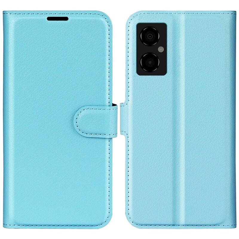 Litchi PU bőr pénztárca tok Xiaomi Poco M4 5G - kék