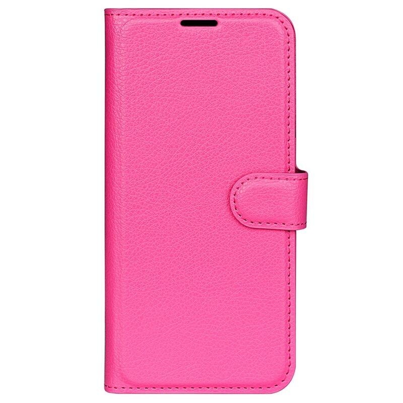 Litchi PU bőr pénztárca tok Xiaomi Poco M4 5G - rózsa