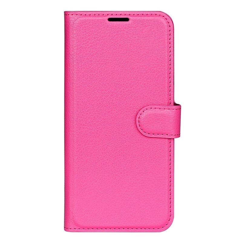 Litchi PU bőr pénztárca tok Xiaomi Poco M4 Pro 4G - rózsaszínű
