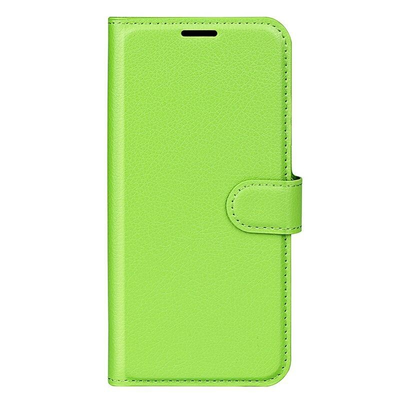 Litchi PU bőr pénztárca tok a Xiaomi Poco M4 Pro 4G-hez - zöld