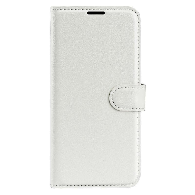 Litchi PU bőr pénztárca tok a Xiaomi Poco M5-hez - fehér