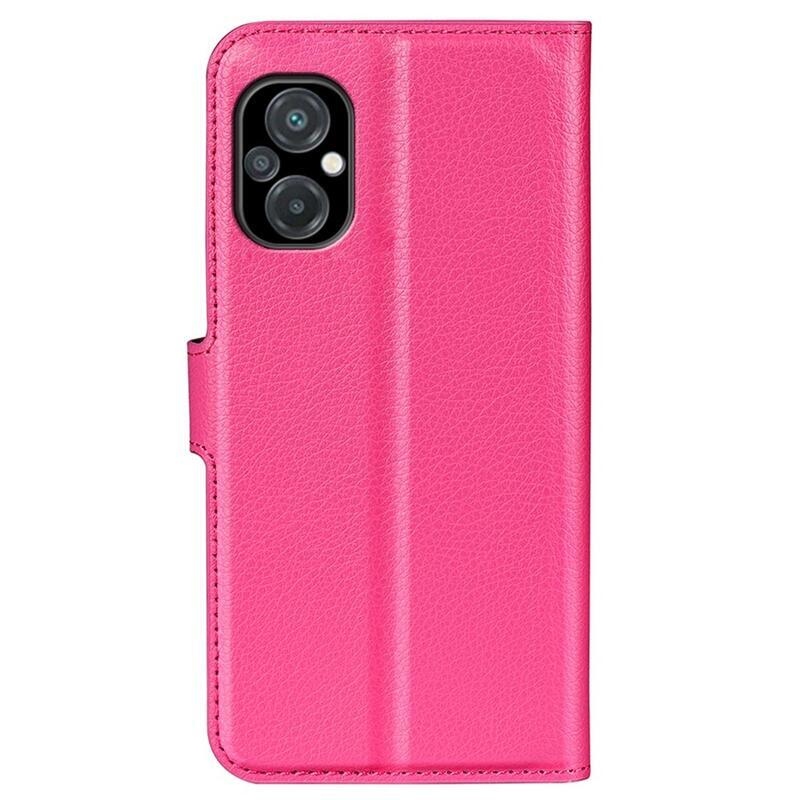 Litchi PU bőr pénztárca tok Xiaomi Poco M5 - rózsa