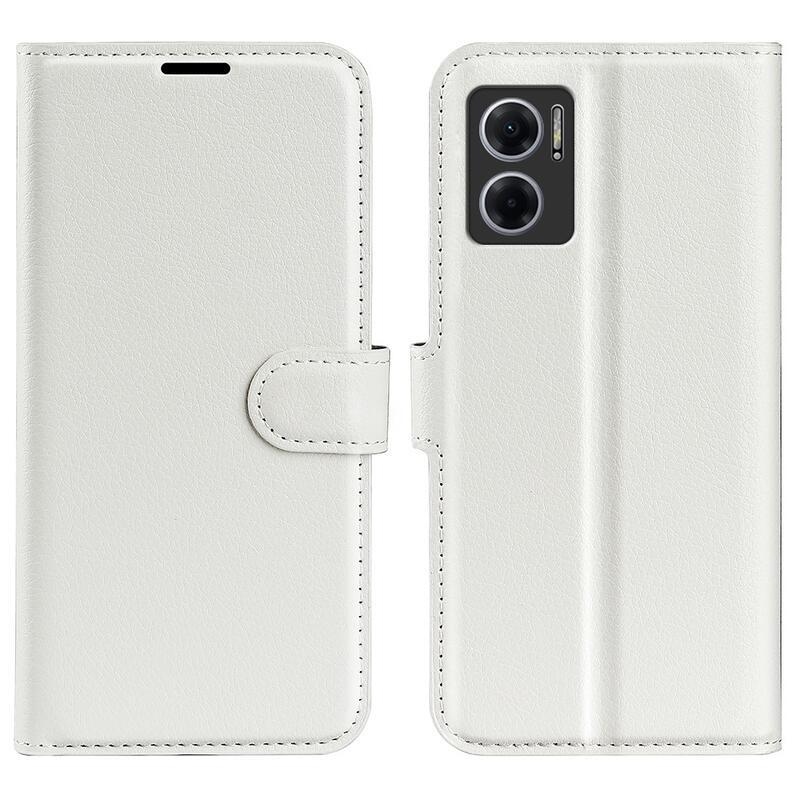 Litchi PU bőr pénztárca tok Xiaomi Redmi 10 5G - fehér