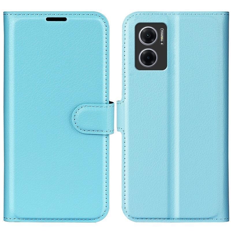Litchi PU bőr pénztárca tok Xiaomi Redmi 10 5G - kék