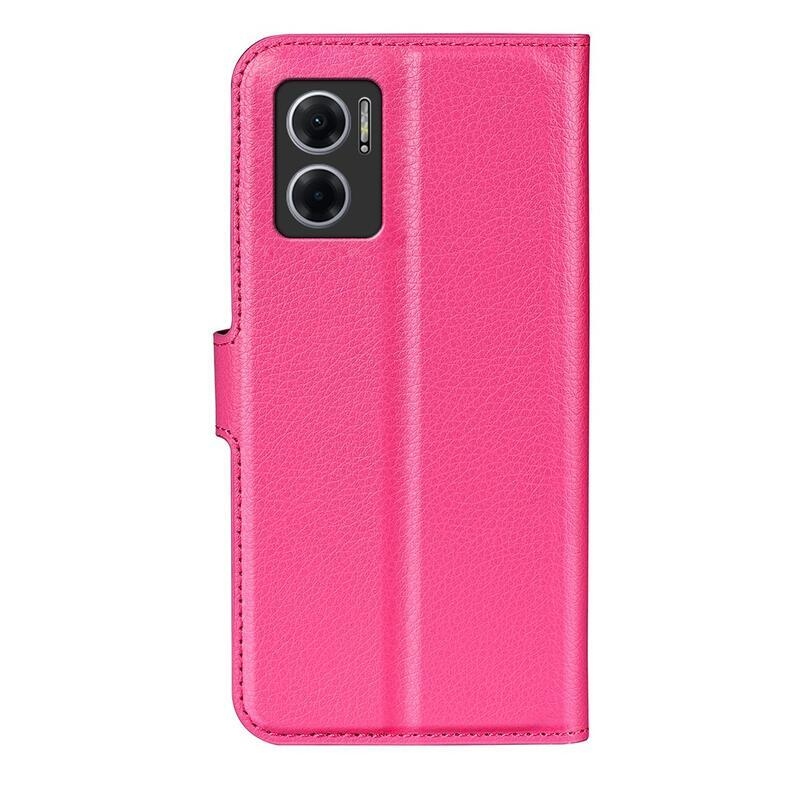 Litchi PU bőr pénztárca tok Xiaomi Redmi 10 5G - rózsa