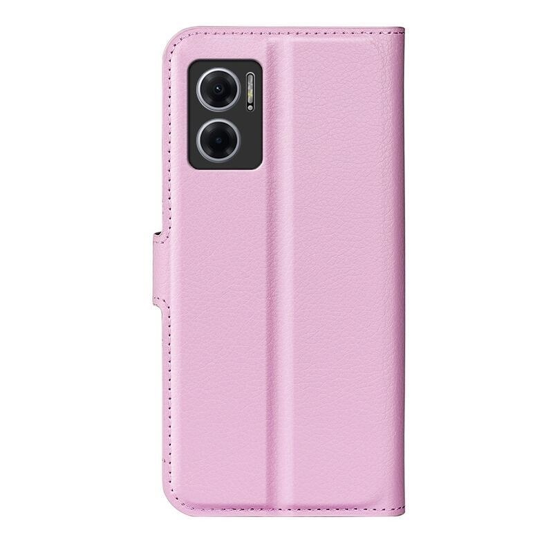 Litchi PU bőr pénztárca tok Xiaomi Redmi 10 5G - rózsaszínű
