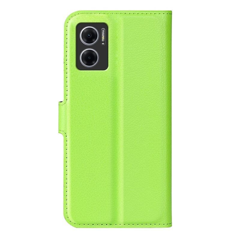 Litchi PU bőr pénztárca tok Xiaomi Redmi 10 5G - zöld