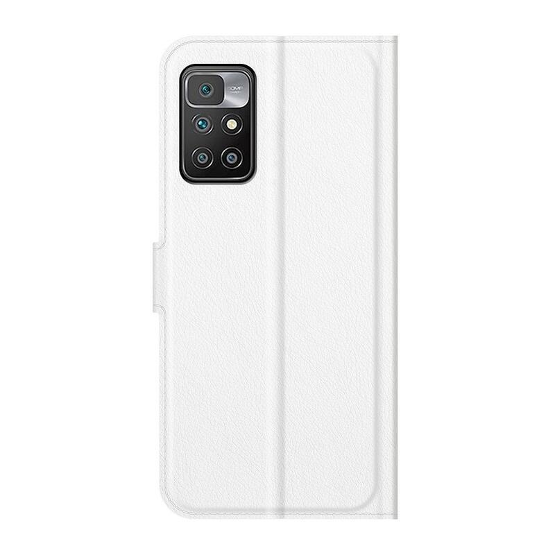 Litchi PU bőr pénztárca tok Xiaomi Redmi 10/Redmi 10 (2022) - fehér
