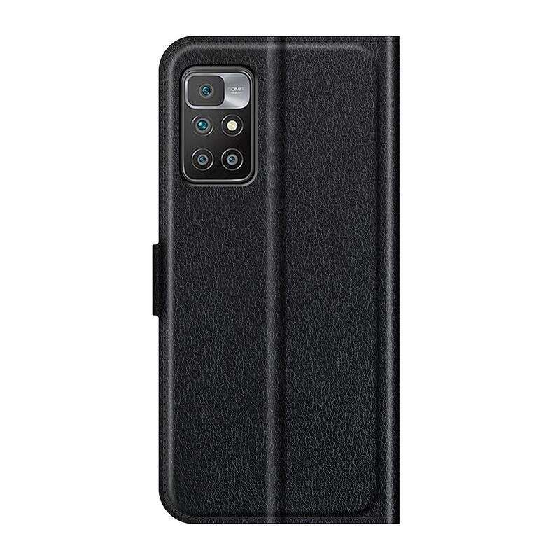 Litchi PU bőr pénztárca tok Xiaomi Redmi 10/Redmi 10 (2022) - fekete