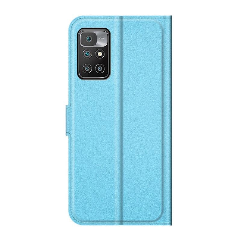 Litchi PU bőr pénztárca tok Xiaomi Redmi 10/Redmi 10 (2022) - kék