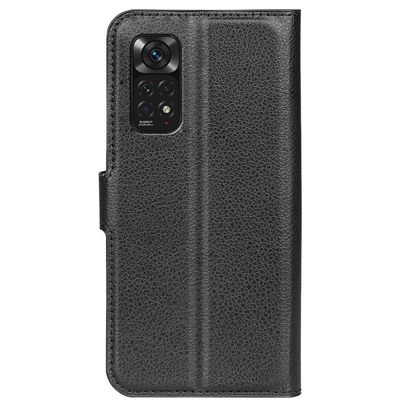 Litchi PU bőr pénztárca tok Xiaomi Redmi Note 11 4G/Note 11S 4G - fekete