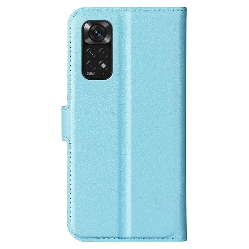 Litchi PU bőr pénztárca tok Xiaomi Redmi Note 11 4G/Note 11S 4G - kék
