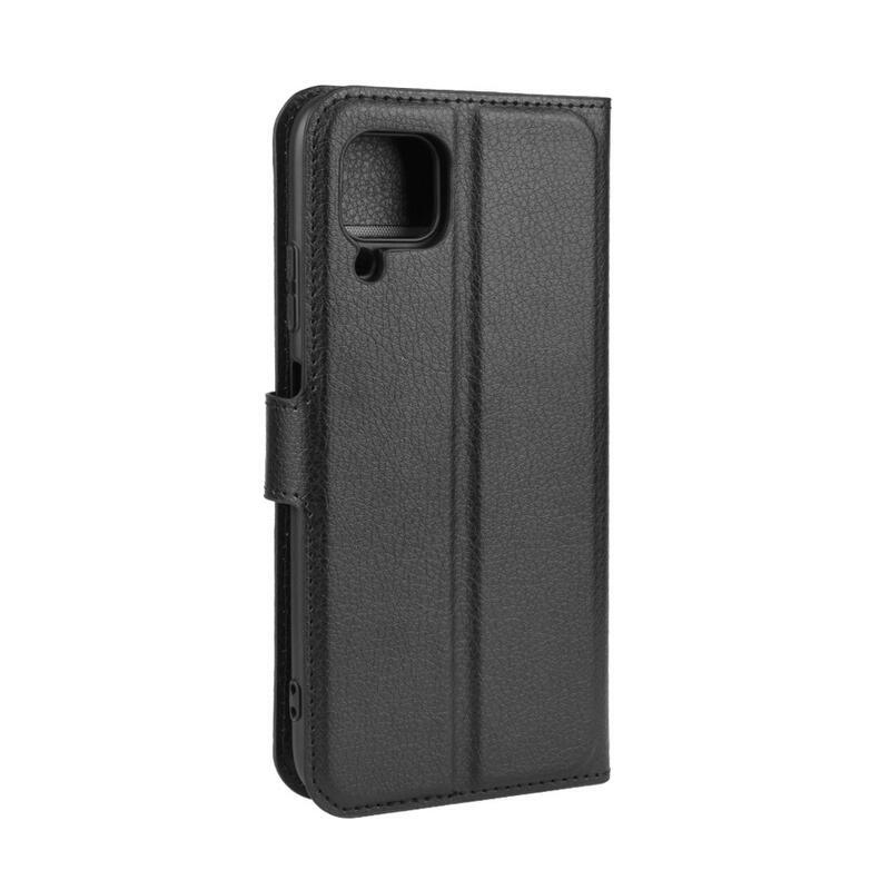 Litchi PU bőr pénztárca tok Huawei P40 Lite-hoz - fekete