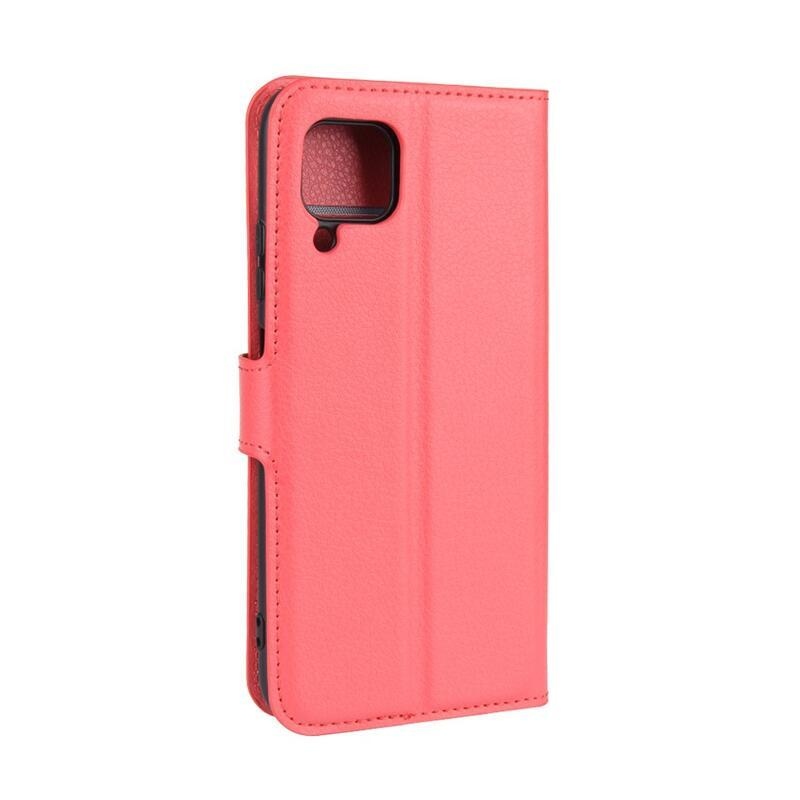 Litchi PU bőr pénztárca tok Huawei P40 Lite-hoz - piros