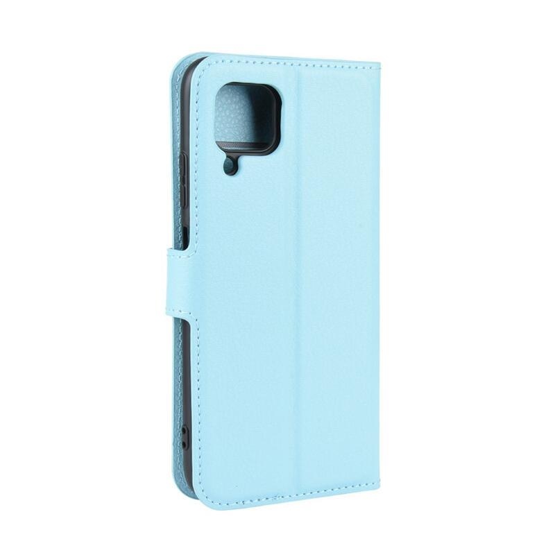 Litchi PU bőr pénztárca tok Huawei P40 Lite-hoz - kék