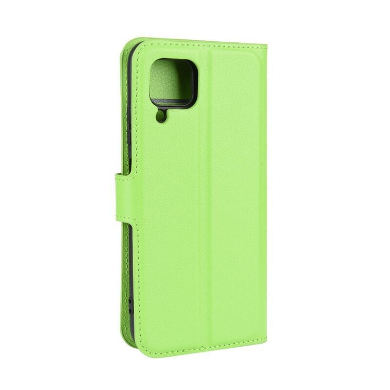 Litchi PU bőr pénztárca tok Huawei P40 Lite-hoz - zöld