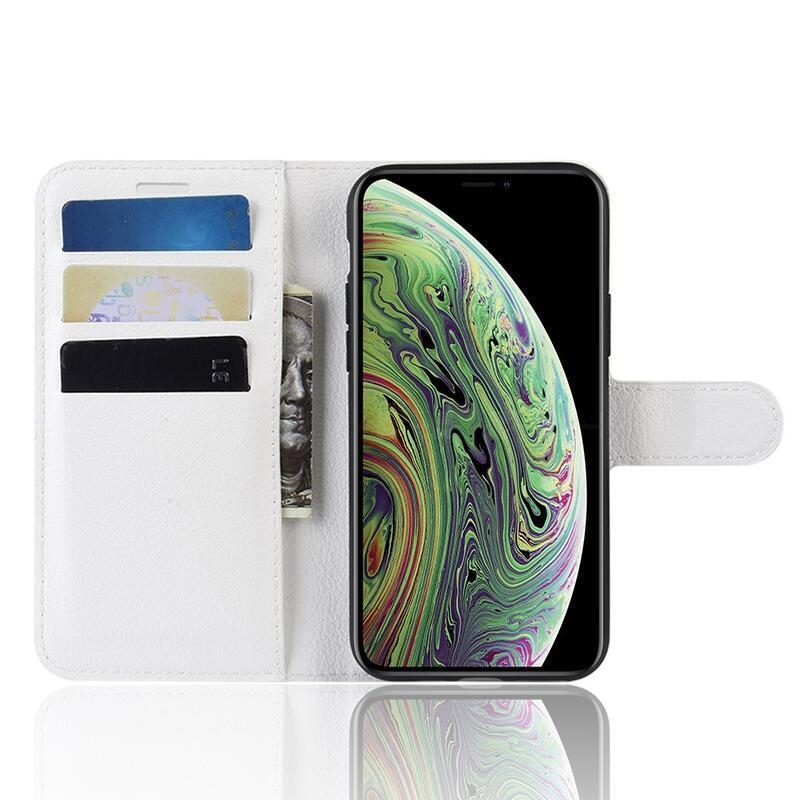 Litchi PU bőr tok iPhone 11 Pro 5.8 készülékhez - fehér