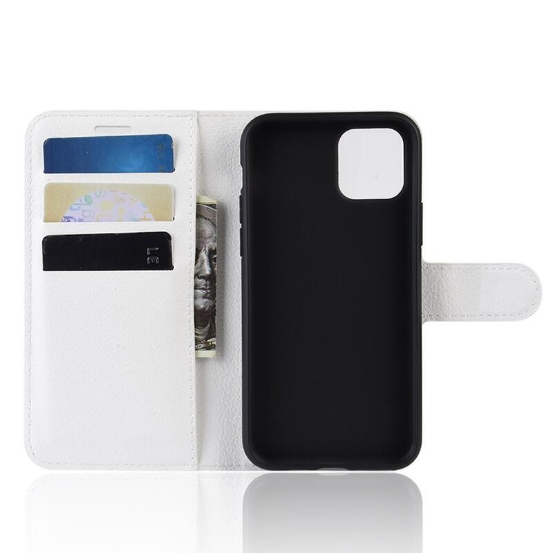 Litchi PU bőr tok iPhone 11 Pro 5.8 készülékhez - fehér