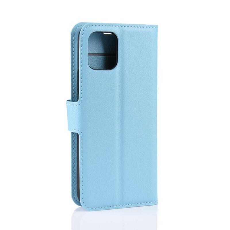 Litchi PU bőr pénztárca tok iPhone 11 Pro 5.8 készülékhez - kék