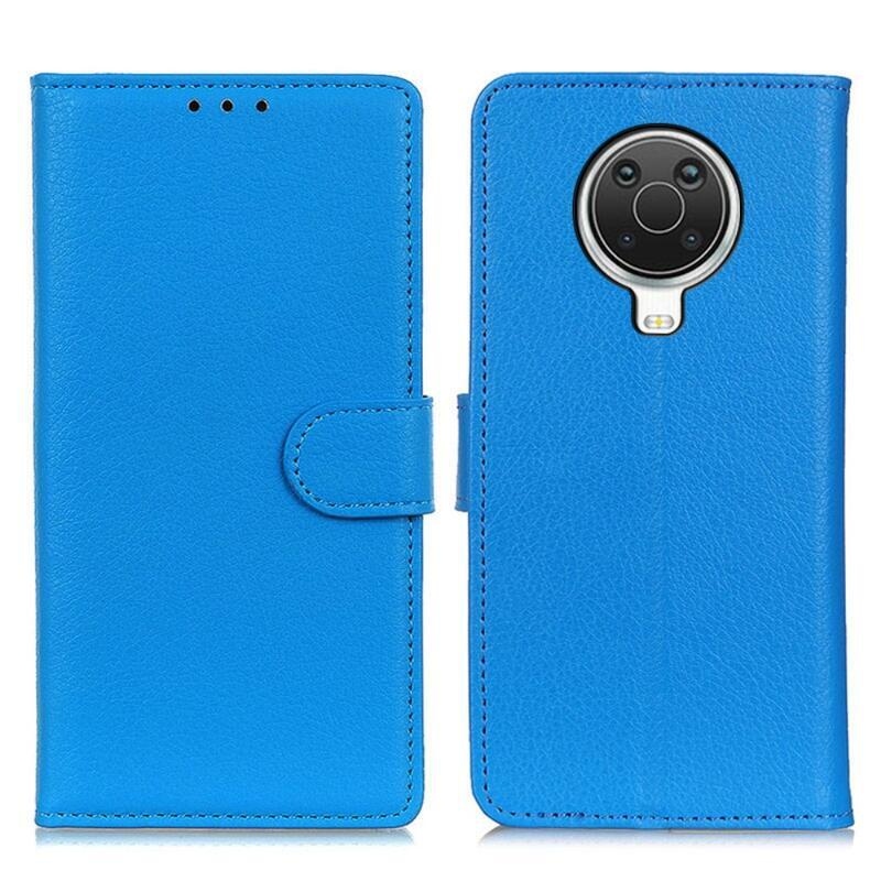 Litchi PU bőr pénztárca tok Nokia G10/G20-hoz - kék